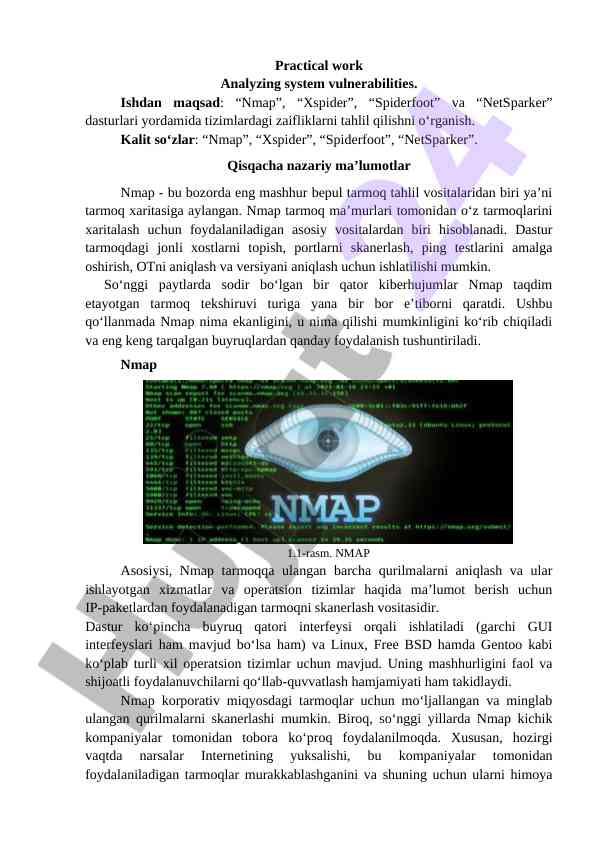 Tizim zaifliklarini tahlil qilish usullari
