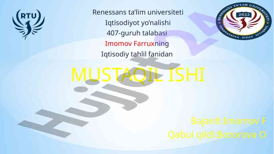 Mutloq va nisbiy farqlarini aniqlash usuli