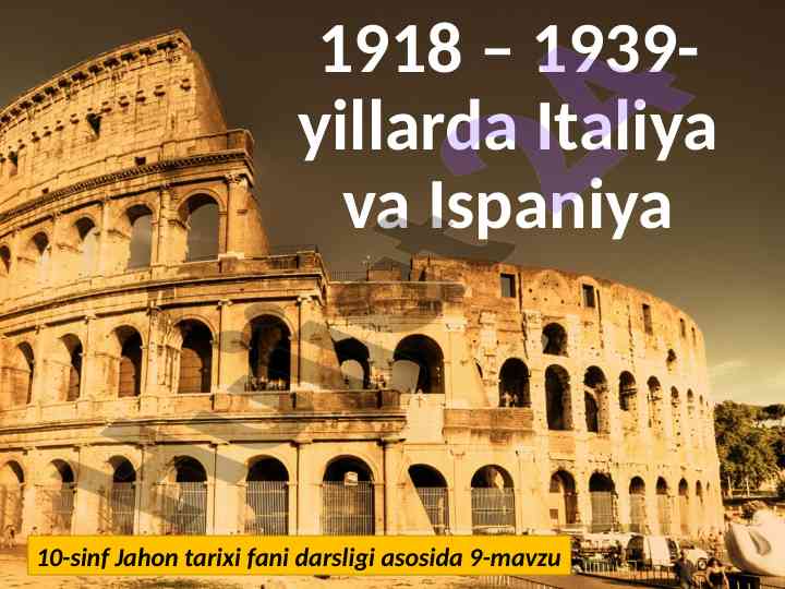 Italiyada Fashistlar Ijrosida Tarixiy O‘zgarishlar