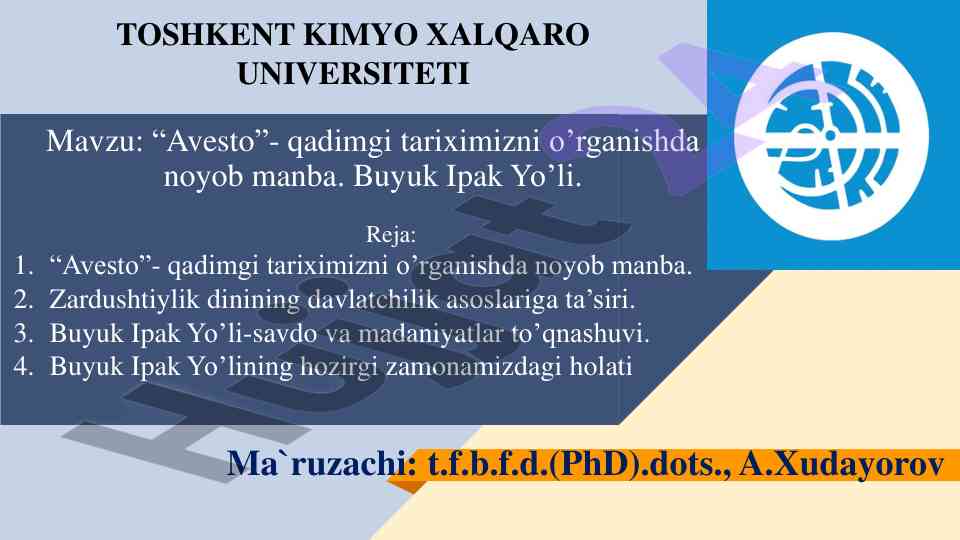 Avesto qadimgi tariximizni o‘rganish manbasi