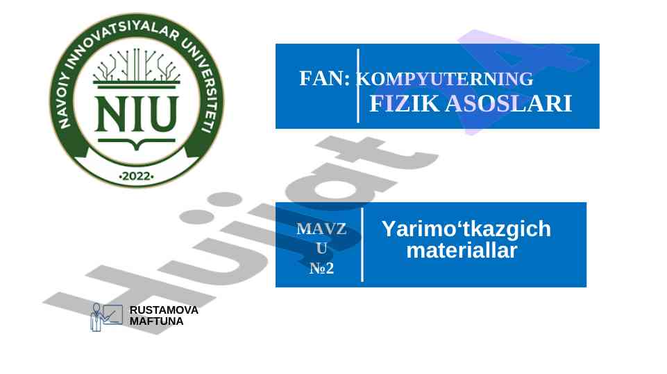 Yarimo‘tkazgich materiallari bo‘yicha tahlil