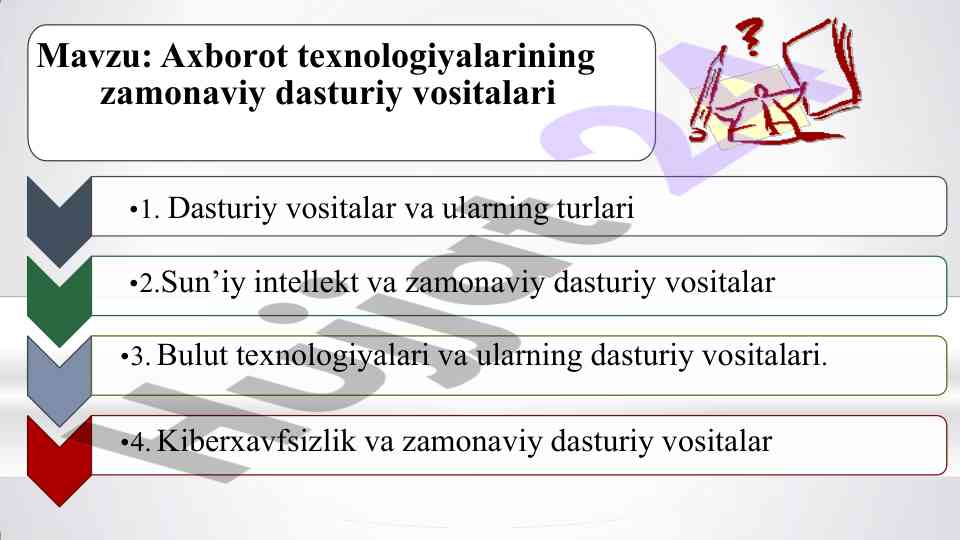 Zamonaviy dasturiy vositalar va ular turlari