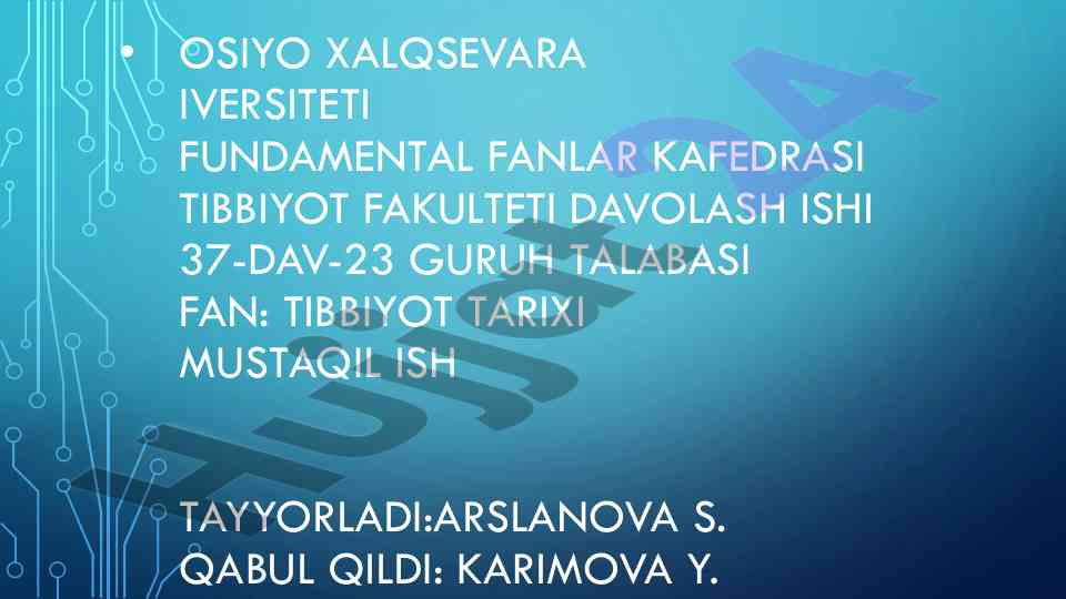 Ibtidoiy jamiyatda tibbiy bilimlarning paydo bo'lishi