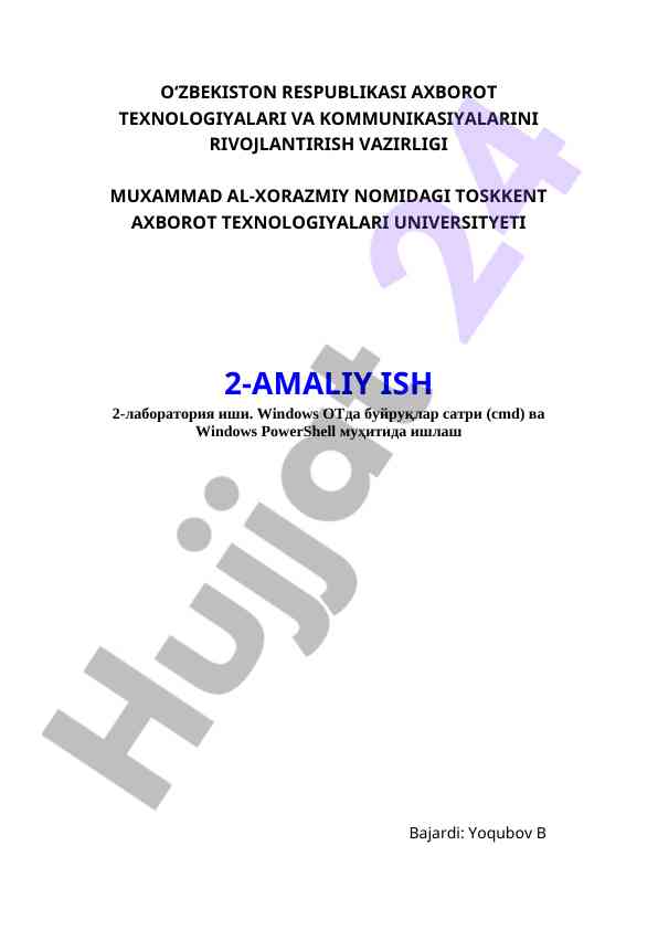 Windows otda bujruqlar satri va powershell muhiti