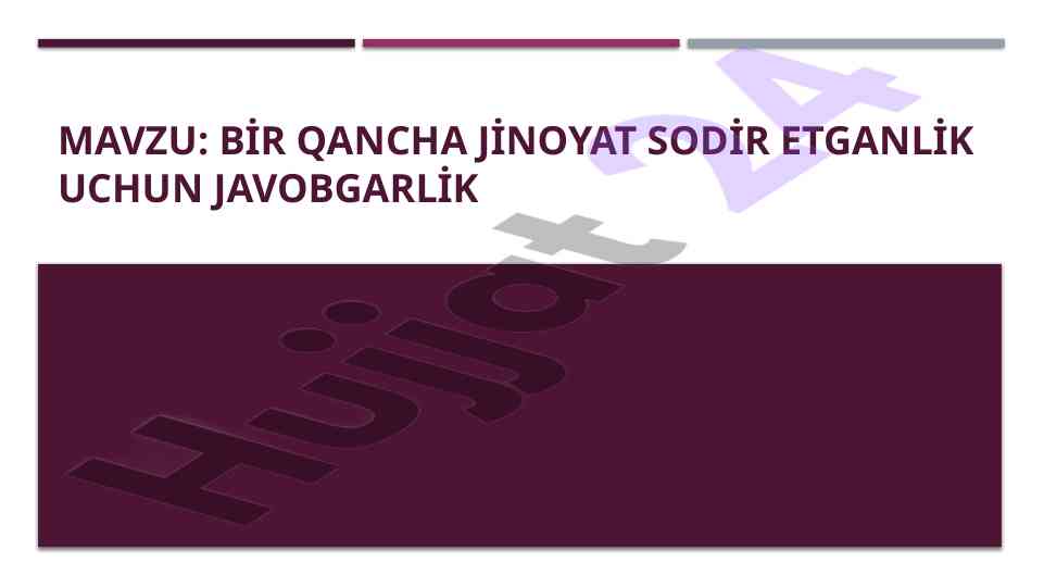 Bir qancha jinoyat sodir etganlik uchun javobgarlik
