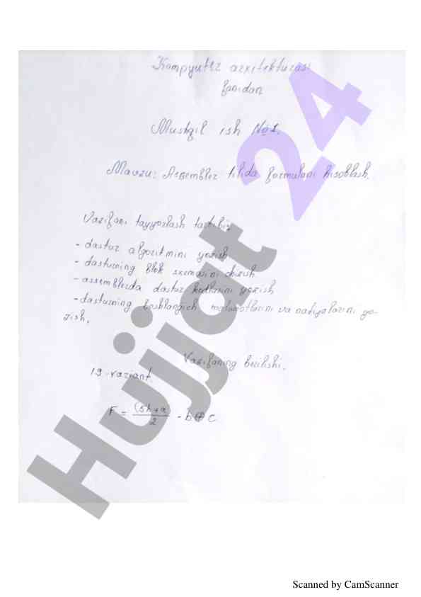 Camscanner dasturi bilan ishlash usullari