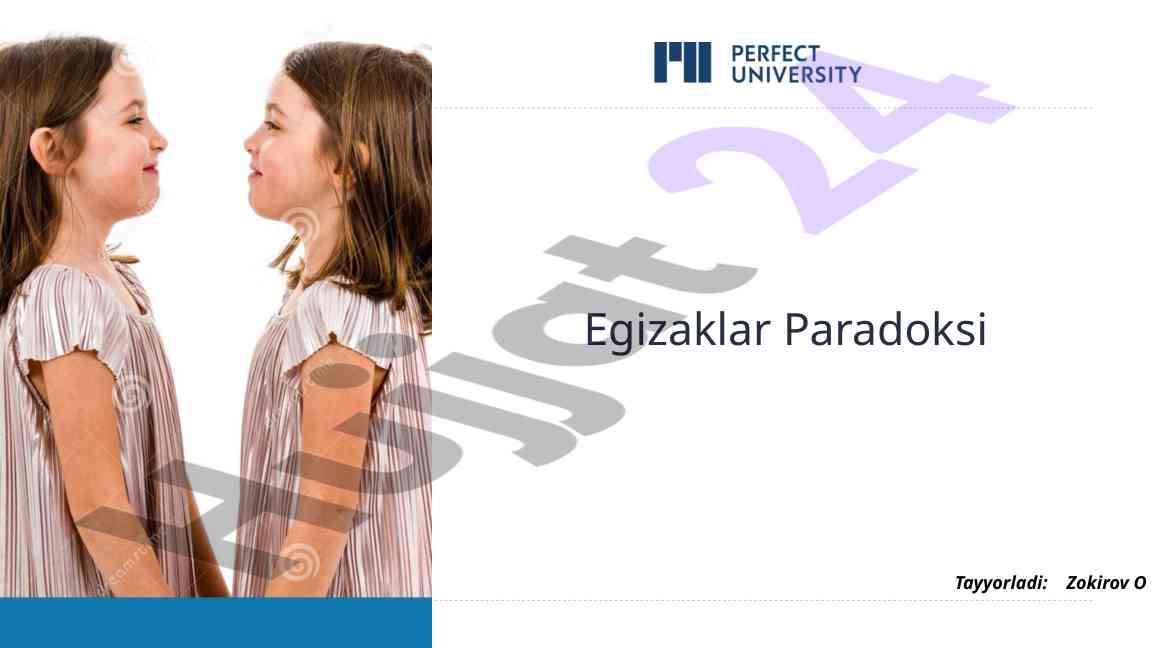 Egizaklar paradoksi va vaqt tushunchasi
