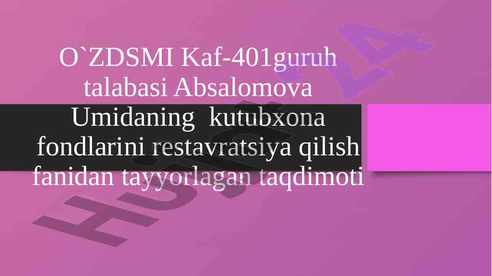 Elektron resurslarni yaratish va saqlash