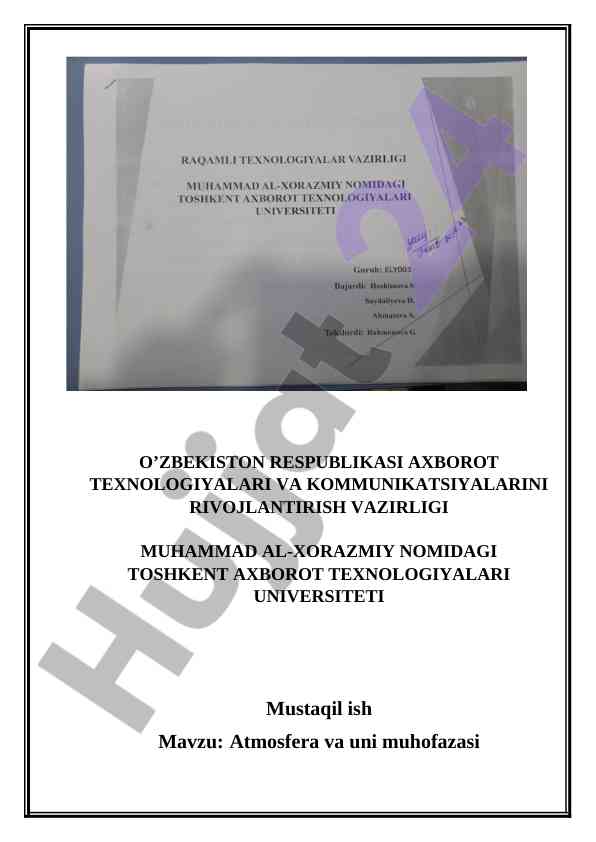 Atmosfera va uni muhofazasi tadqiqotlari