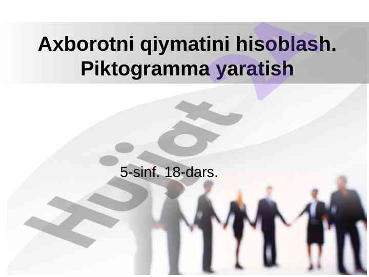 Axborotni qiymatini hisoblash va piktogramma yaratish