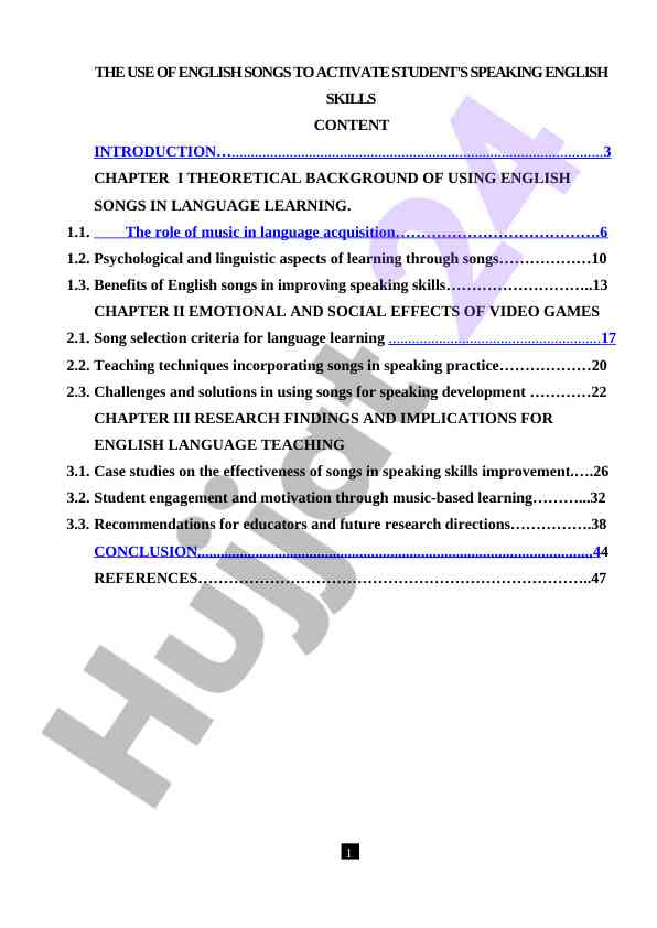 The use of english songs in language learning