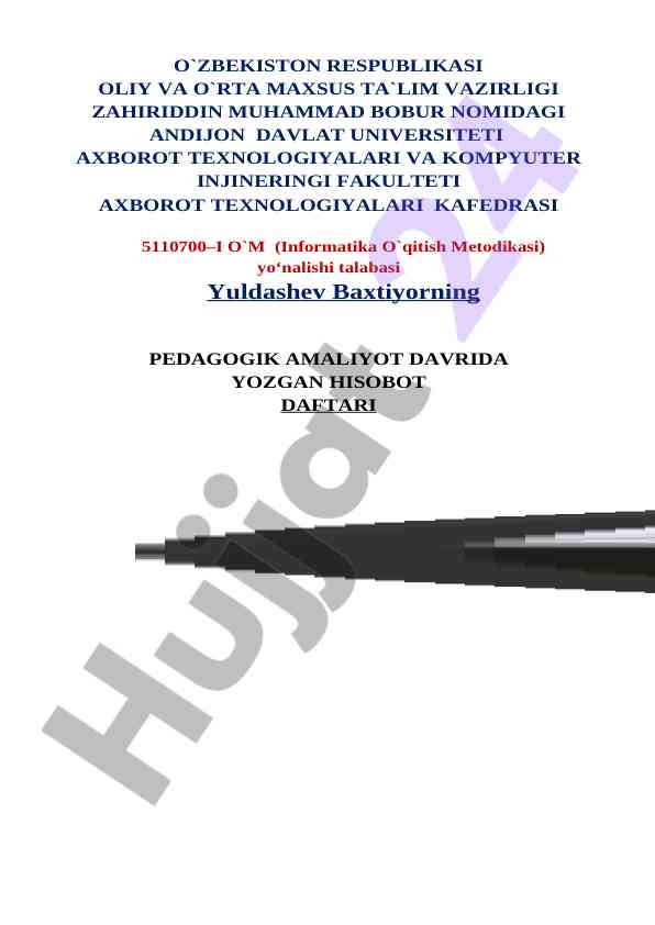 Pedagogik amaliyot davrida hisobot daftraning tahlili
