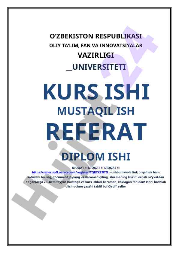 Italiya iqtisodiyoti haqida kurs ishining rejalari