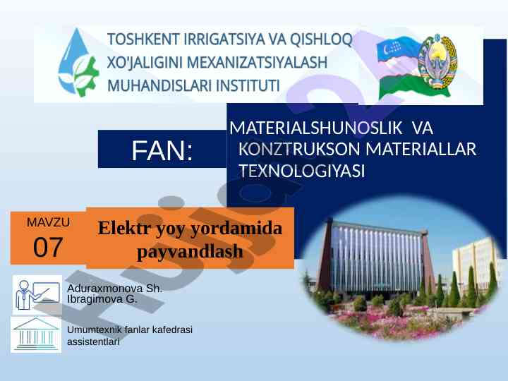Elektr yoy yordamida payvandlash amaliy mashg'ulotlari