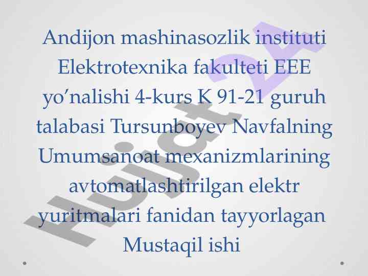 Lift elektr motorining quvvatini tanlash yondashuvi