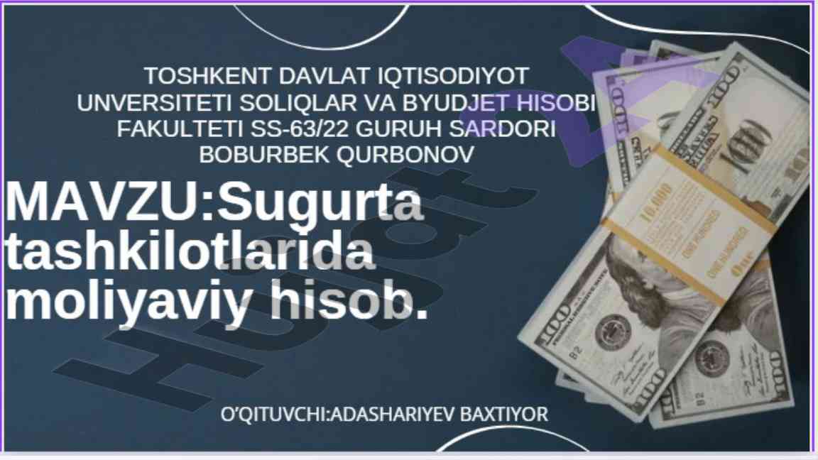 Moliyaviy hisob tashkilotlarida muhim jihatlar