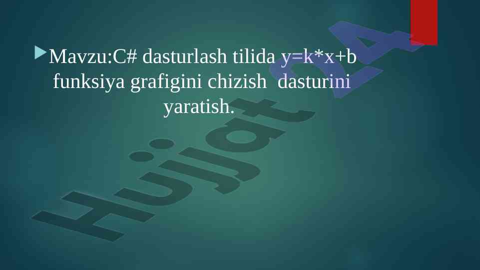 C# dasturlashda funksiya grafigini chizish dasturi