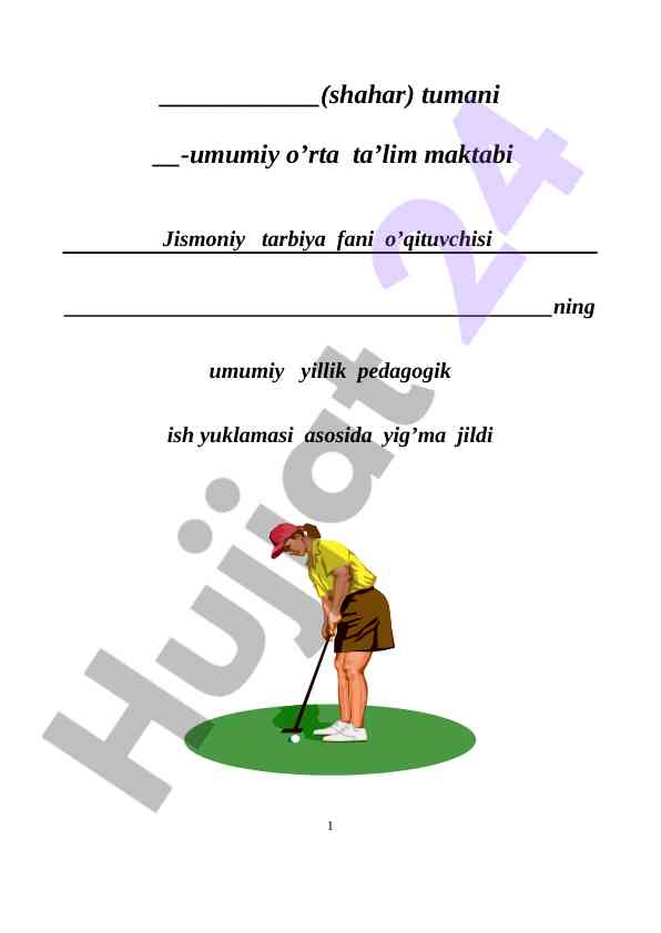 Jismoniy tarbiya fani o‘quv dasturi taqvimiy reja