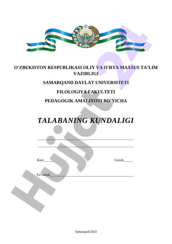 Pedagogik amaliyot yo’llanmasi 2023