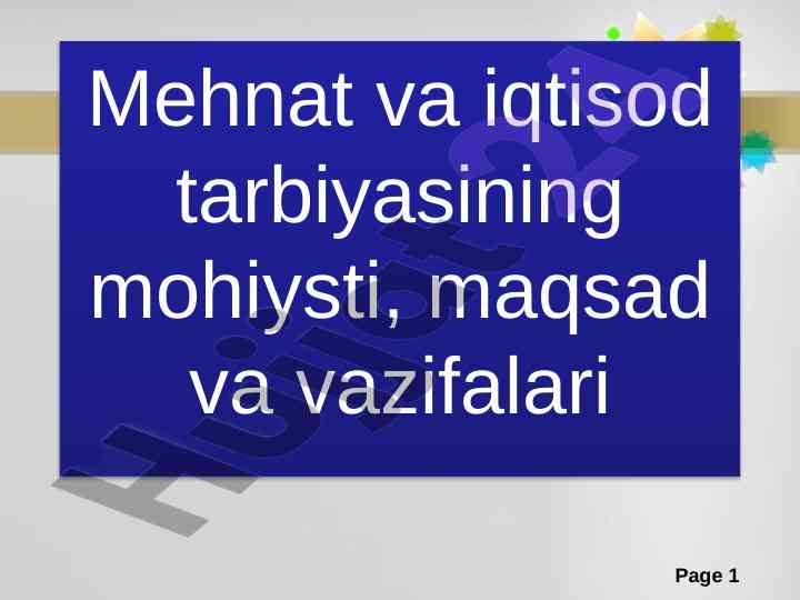 Mehnat va iqtisod tarbiyasi mazmuni va shakllari