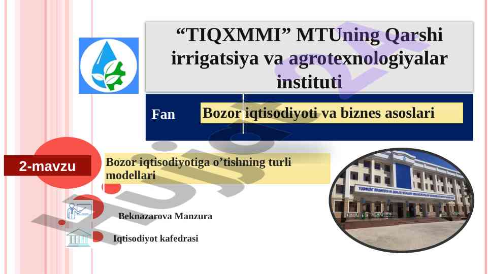 Bozor iqtisodiyotiga o’tishning turli modellari