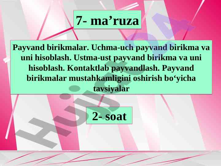 Payvand birikmalariga oid asosiy usullar