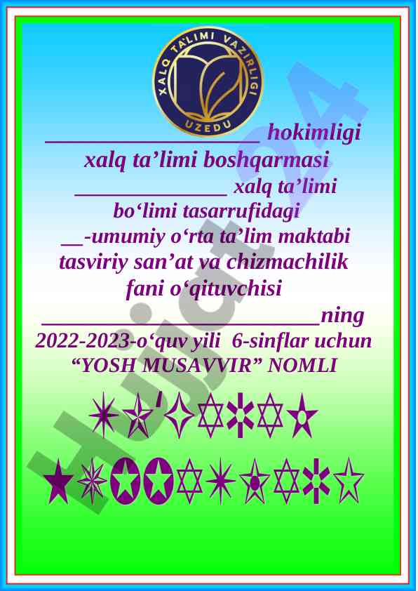 Yosh musavvir to‘garak a‘zolari haqida ma’lumot