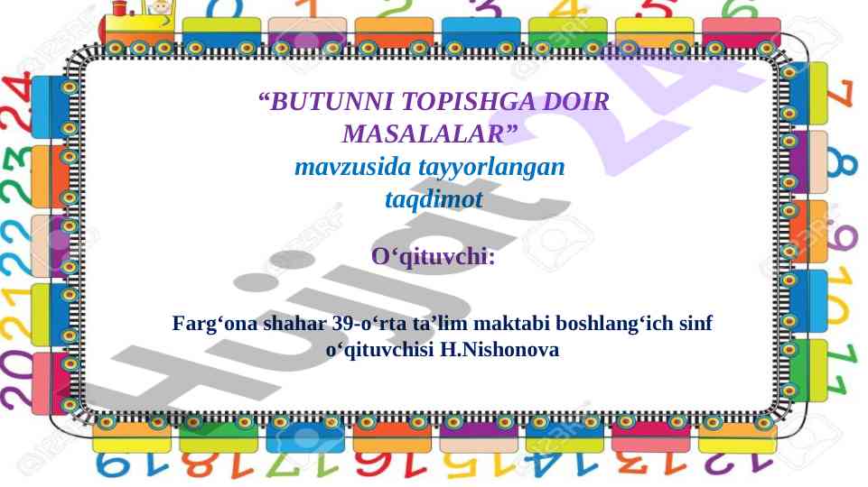 Butunni topishga doir masalalar taqdimoti