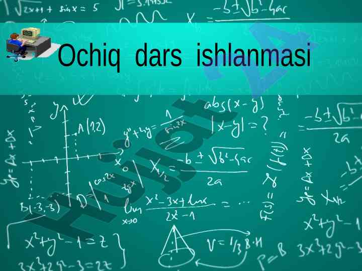 Matematik formulalar bilan ishlash darsi