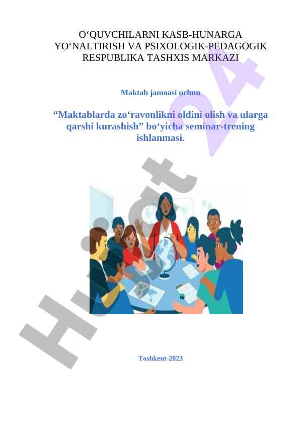 Maktablarda zo‘ravonlikni oldini olish seminar