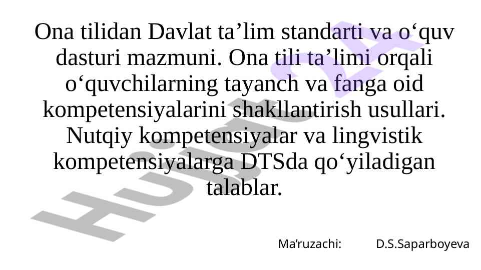 Ona tilidan davlat ta’lim standarti tahlili