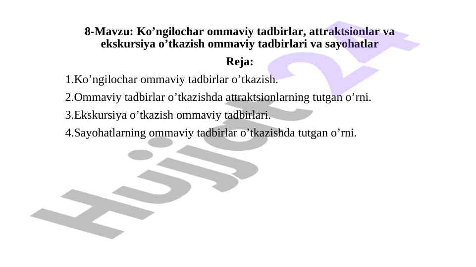 Ko’ngilochar ommaviy tadbirlarda kontsert turlari