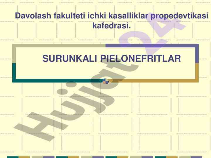 Surunkali pielonefritlar: patogenezi va diagnostika