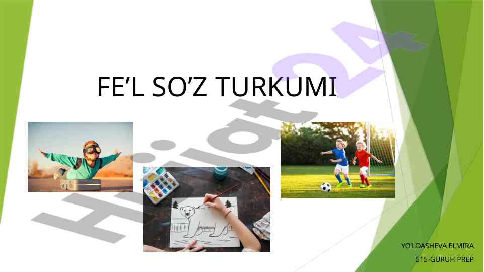 Fe’l so’z turkumi o’rganish dars ishlanmasi