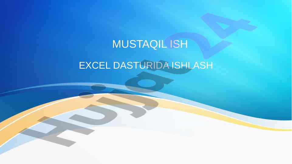 Excel dasturida ishlash uchun asosiy elementlar