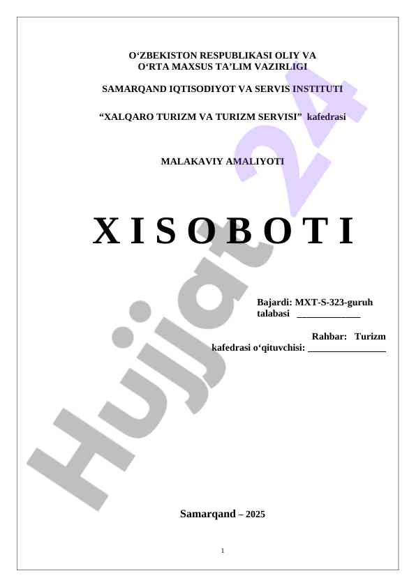O‘zbekiston turizm soasida rivojlanish rejalari