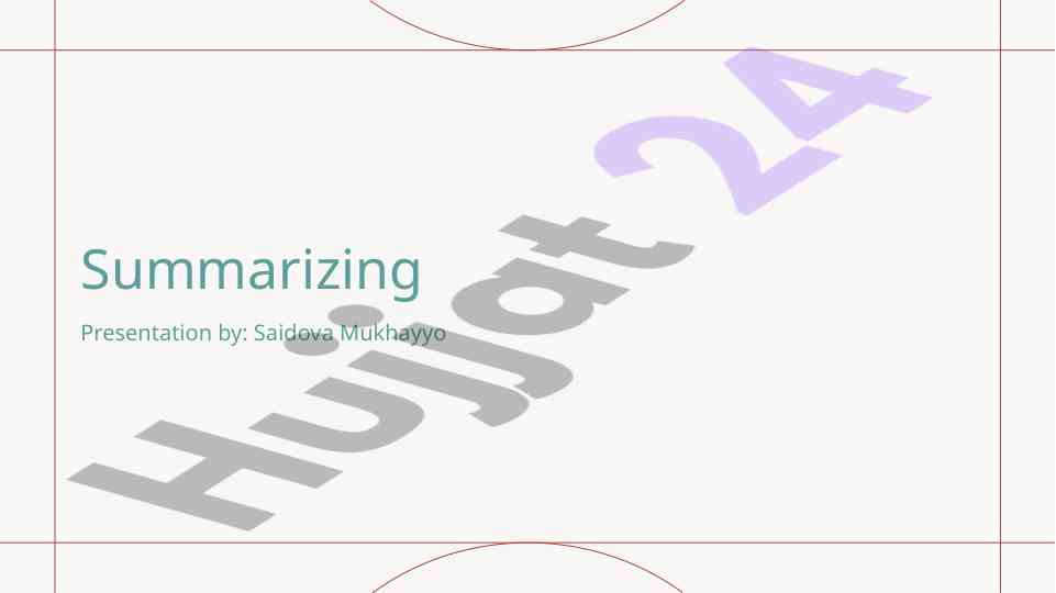 Effective techniques for summarizing information