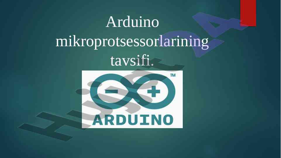 Arduino mikroprotsessorlari va ularning qurilishi
