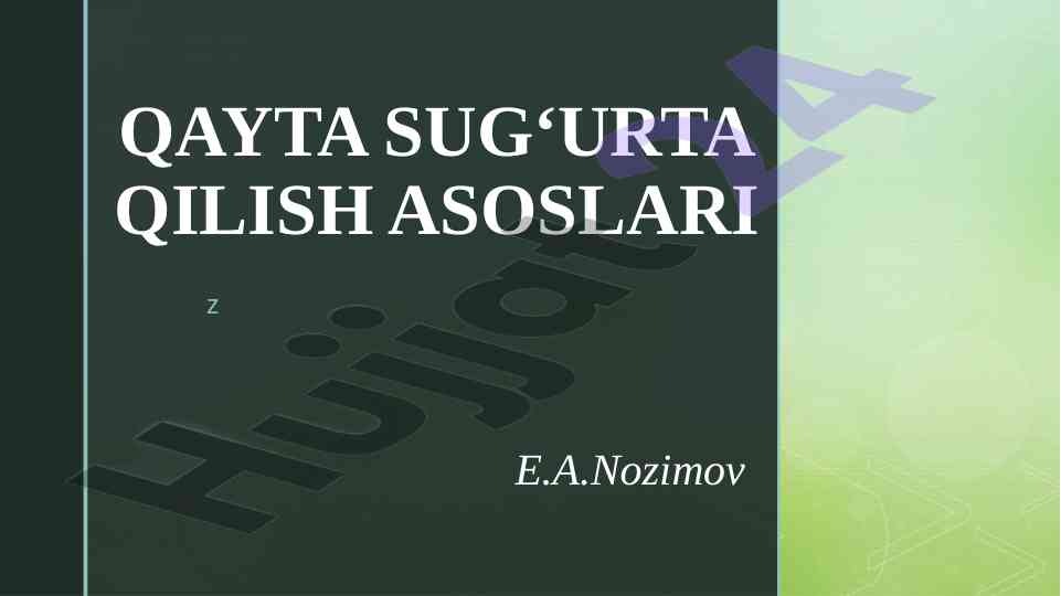 Qayta sug‘urta qilishni tahlil qilish asoslari