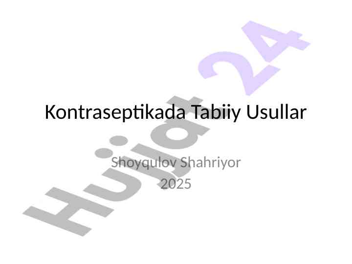 Tabiiy kontraseptik usullari va ularning samaradorligi