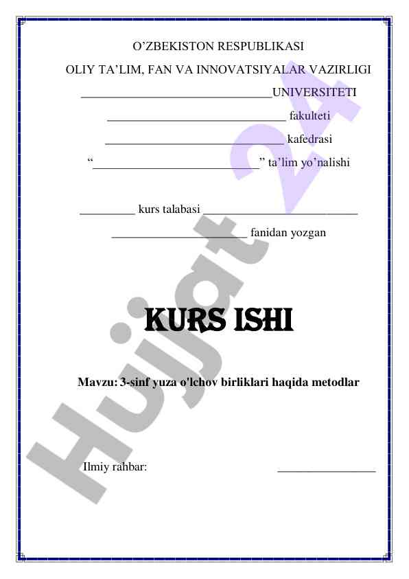 Yuza o'lchov birliklari haqida metodlar