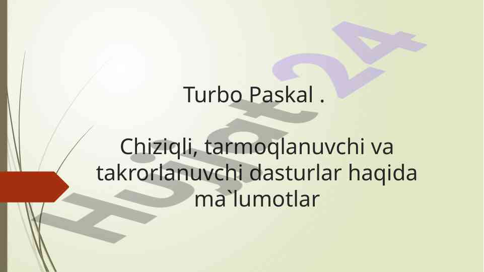 Turbo paskal dasturlash muhiti haqida ma'lumotlar