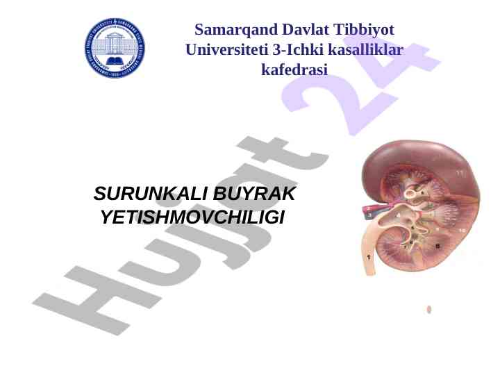 Surunkali buyrak yetishmovchiligi tahlili
