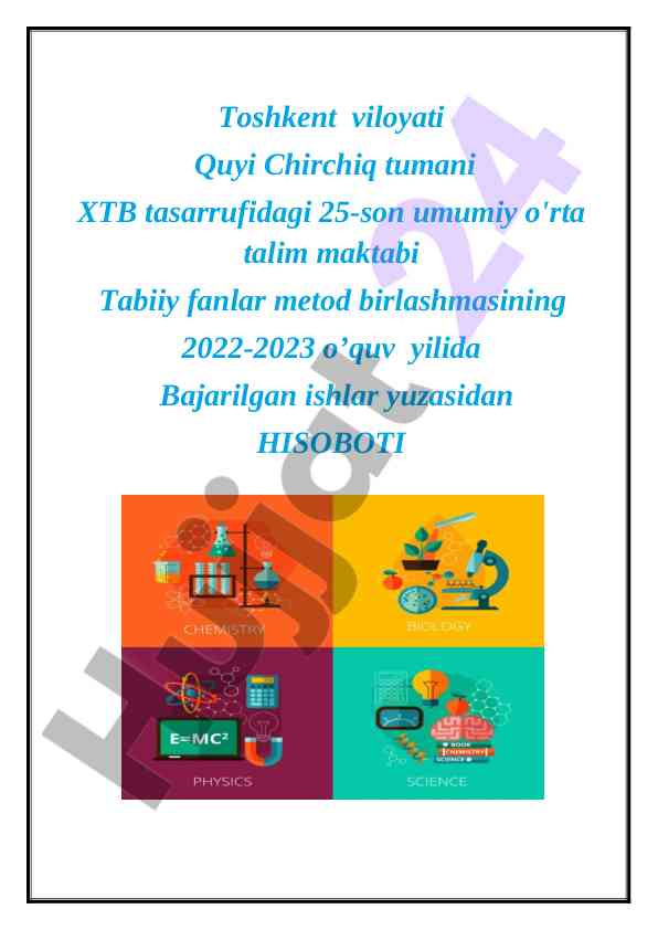 Tabiiy fanlar metod birlashmasi hisoboti 2022-2023