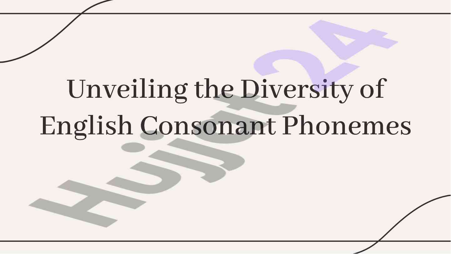 Unveiling the diversity of english consonant phonemes