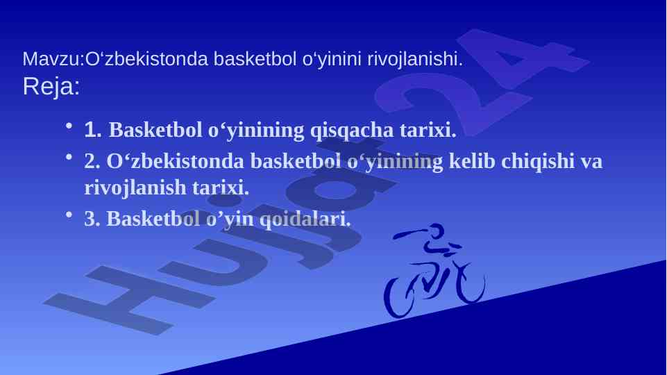 O‘zbekistonda basketbol o‘yinining rivojlanishi tarixi