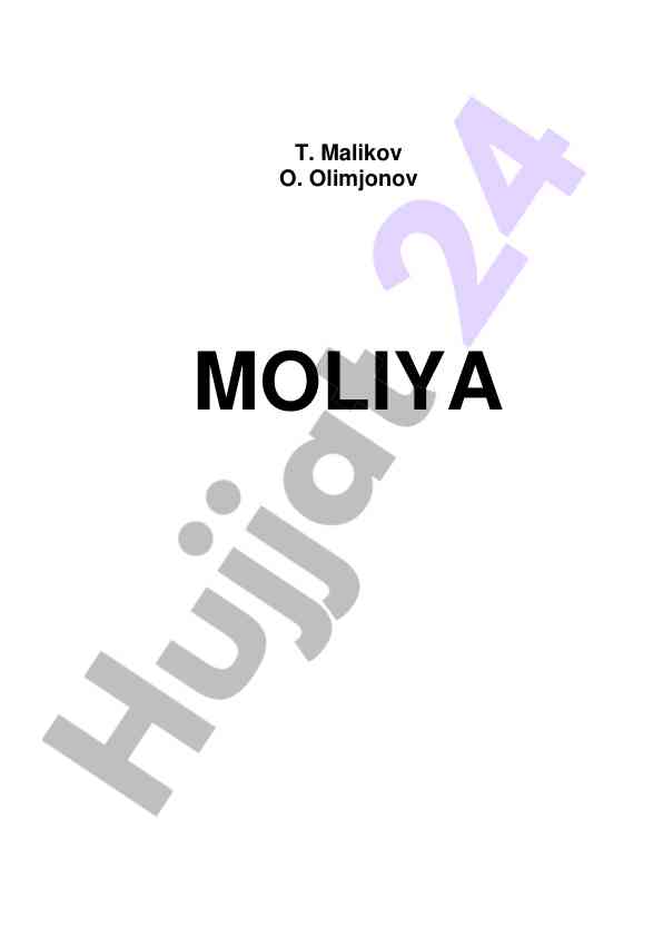 Moliya darslik iqtisodiy ta’lim uchun