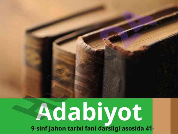 Adabiyot xx asr o'shiri yavropa madaniyati