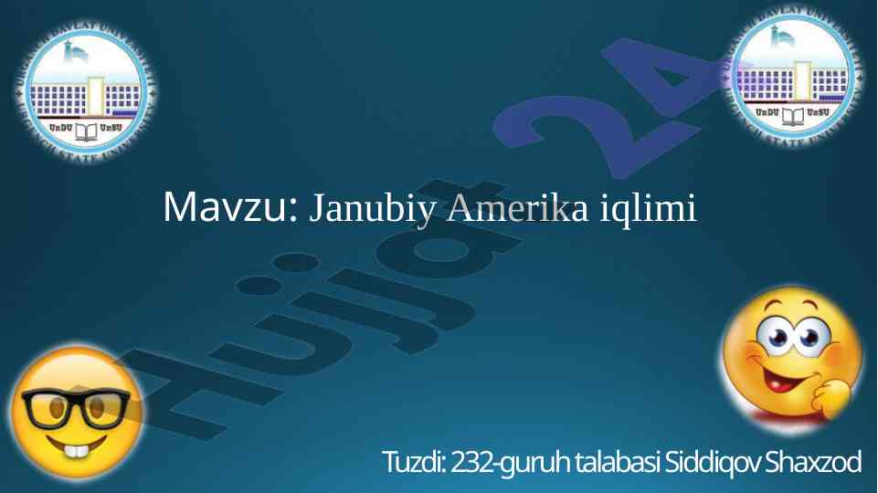 Janubiy amerika iqlimi tahlili va asosiy turlari