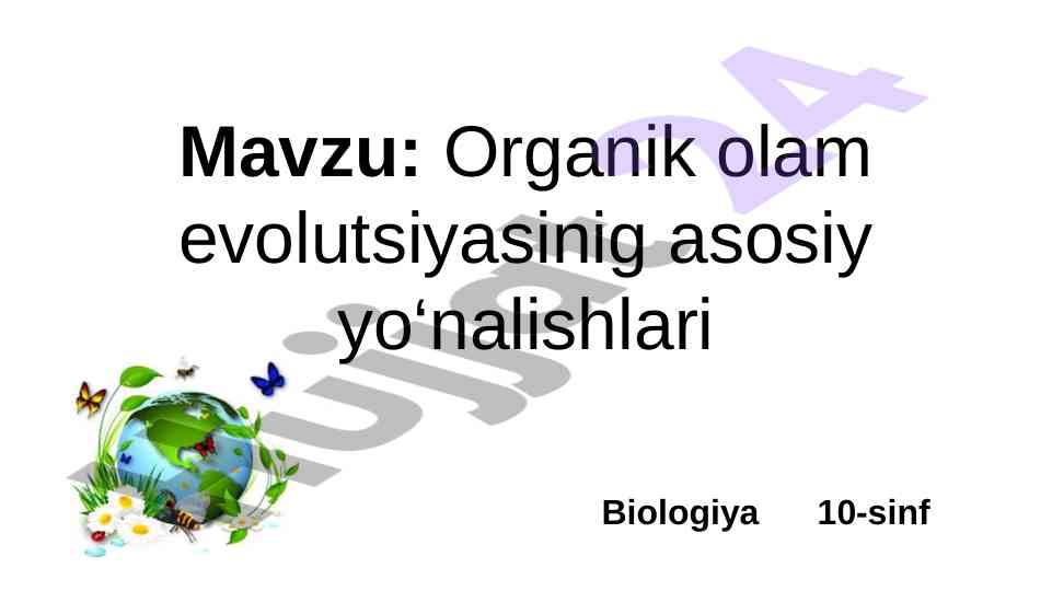Organik olam evolutsiyasining asosiy yo‘nalishlari